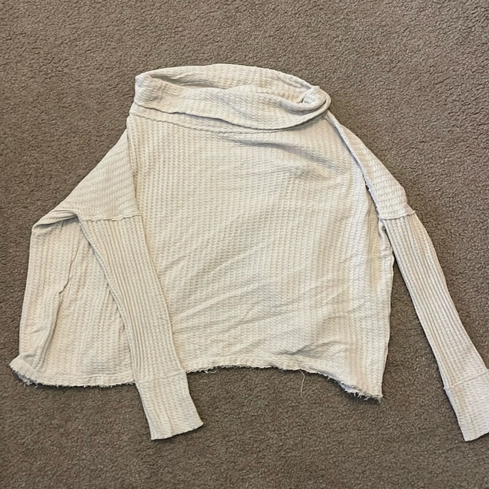 Free people open back cream colored  long sleeve top size medium
